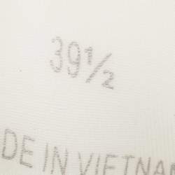 Pre Owned Jimmy Choo White/Green Leather and Fabric Diamond Sneakers Size 39.5