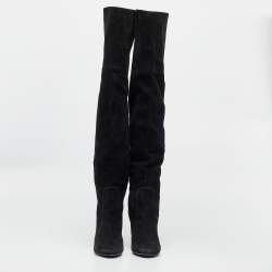 Jimmy Choo Black Suede Knee Length Boots Size 39.5