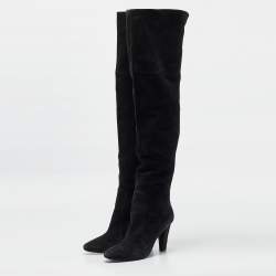 Jimmy Choo Black Suede Knee Length Boots Size 39.5