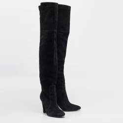 Jimmy Choo Black Suede Knee Length Boots Size 39.5