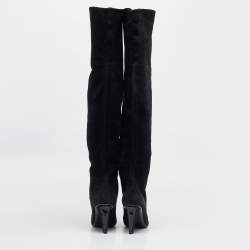 Jimmy Choo Black Suede Knee Length Boots Size 39.5