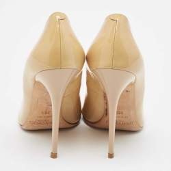 Jimmy Choo Beige Patent Leather Anouk Pumps Size 38.5