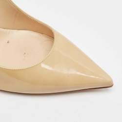 Jimmy Choo Beige Patent Leather Anouk Pumps Size 38.5