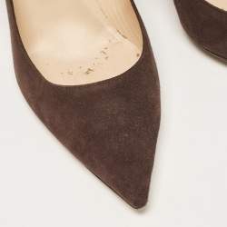 Pre Owned Jimmy Choo Brown Suede Love Pointed Toe Pumps Size 40.5