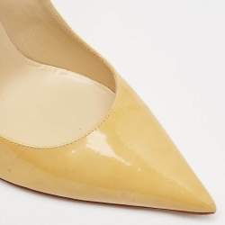 Jimmy Choo Beige Patent Leather Romy Pumps Size 38.5