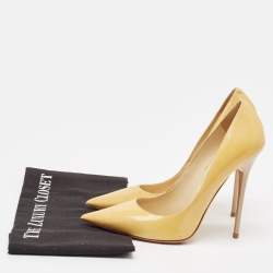Jimmy Choo Beige Patent Leather Romy Pumps Size 38.5