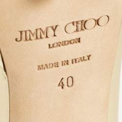 Pre Owned Jimmy Choo Gold Leather Crown Platform Pumps Size 40