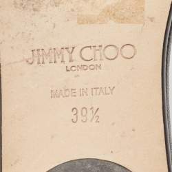 Pre Owned Jimmy Choo Brown Croc Embossed Leather Nanda Flat Sandals Size 39.5