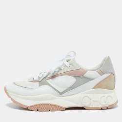 Pre Owned Jimmy Choo Multicolor Canvas and Leather Raine Sneakers Size 40