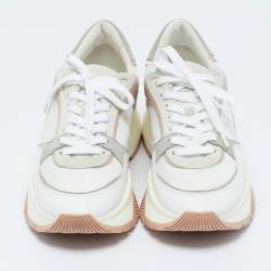 Pre Owned Jimmy Choo Multicolor Canvas and Leather Raine Sneakers Size 40