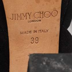 Jimmy Choo Black Suede Platform Ankle Strap Sandals Size 39