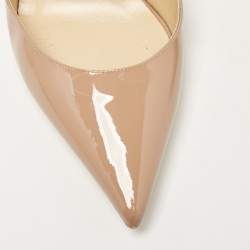 Pre Owned Jimmy Choo Dusty Pink Patent Leather Bing Mules Size 38.5