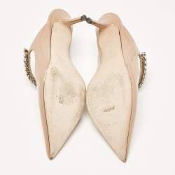 Pre Owned Jimmy Choo Dusty Pink Patent Leather Bing Mules Size 38.5