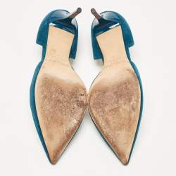 مملوكة مسبقًا Jimmy Choo Teal Suede Addison Pumps Size 38