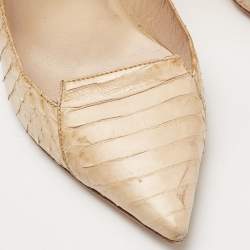 Jimmy Choo Beige Python Pointed Toe Pumps Size 36
