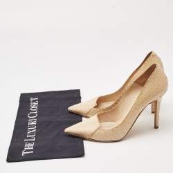 Jimmy Choo Beige Python Pointed Toe Pumps Size 36