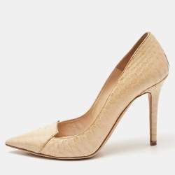 Jimmy Choo Beige Python Pointed Toe Pumps Size 36