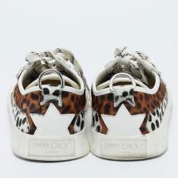 Pre Owned Jimmy Choo Multicolor Animal Print Calf Hair and Leather Impala Sneakers Size 40