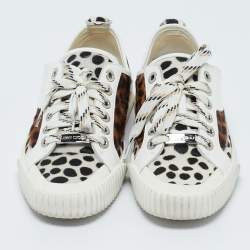 Pre Owned Jimmy Choo Multicolor Animal Print Calf Hair and Leather Impala Sneakers Size 40
