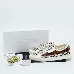 Pre Owned Jimmy Choo Multicolor Animal Print Calf Hair and Leather Impala Sneakers Size 40