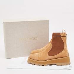 Jimmy Choo Brown Suede Clayton Chelsea Boots Size 42