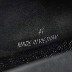 Pre Owned Jimmy Choo Black Leather Crystal Embellished Flat Slides Size 41