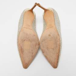 Jimmy Choo Gold/Silver Lurex Fabric Romy Pumps Size 35.5