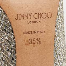 Jimmy Choo Gold/Silver Lurex Fabric Romy Pumps Size 35.5