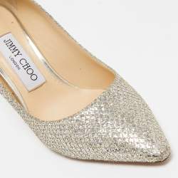 Jimmy Choo Gold/Silver Lurex Fabric Romy Pumps Size 35.5