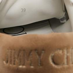 Pre Owned Jimmy Choo White Leather Romeo Lace Up Sneakers Size 39