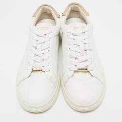 Pre Owned Jimmy Choo White Leather Romeo Lace Up Sneakers Size 39