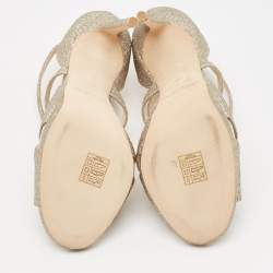 Jimmy Choo Gold Glitter Lorina Sandals Size 39.5