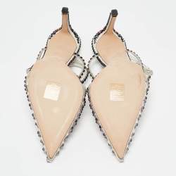 Jimmy Choo Transparent PVC Crystal Embellished Tamai Sandals Size 37.5