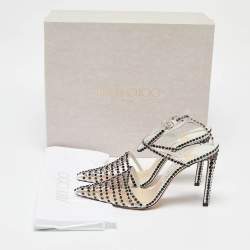 Jimmy Choo Transparent PVC Crystal Embellished Tamai Sandals Size 37.5