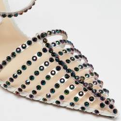 Jimmy Choo Transparent PVC Crystal Embellished Tamai Sandals Size 37.5
