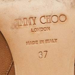 Pre Owned Jimmy Choo Brown Leather Pointed Toe Ankle Length Boots Size 37