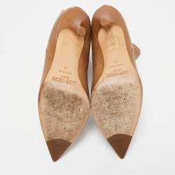 Pre Owned Jimmy Choo Brown Leather Pointed Toe Ankle Length Boots Size 37