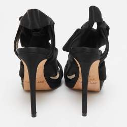 Jimmy Choo Black Satin Kris Sandals Size 35