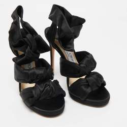 Jimmy Choo Black Satin Kris Sandals Size 35