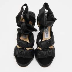 Jimmy Choo Black Satin Kris Sandals Size 35