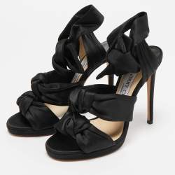 Jimmy Choo Black Satin Kris Sandals Size 35