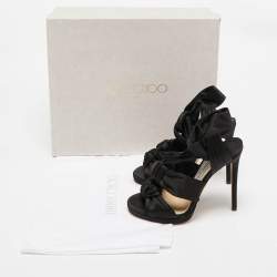 Jimmy Choo Black Satin Kris Sandals Size 35