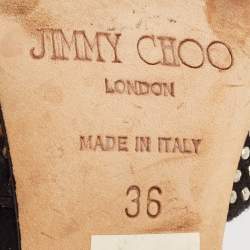 Jimmy Choo Black Studded Suede Talan T Strap Pumps Size 36