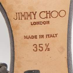 Jimmy Choo Grey Suede Ankle Strap Sandals Size 35.5