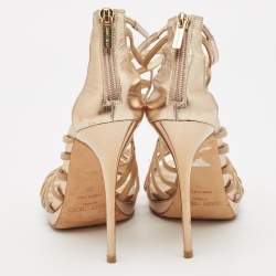 Jimmy Choo Beige Suede and Leather Dani Cut Out Sandals Size 39