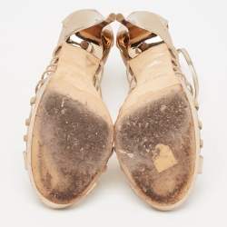 Jimmy Choo Beige Suede and Leather Dani Cut Out Sandals Size 39