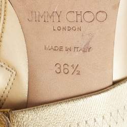 Jimmy Choo Gold Patent Leather Knee Length Boots Size 36.5