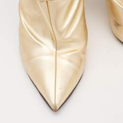 Jimmy Choo Gold Patent Leather Knee Length Boots Size 36.5