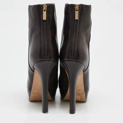 Jimmy Choo Brown Leather Pointed Toe Ankle Length Boots Size 37