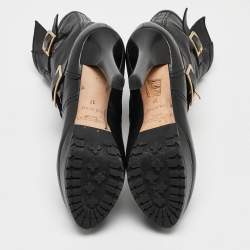 Jimmy Choo Black Leather Ankle Length Boots Size 37
